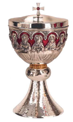 #2658-1 Last Supper Silver Plated Covered Ciborium