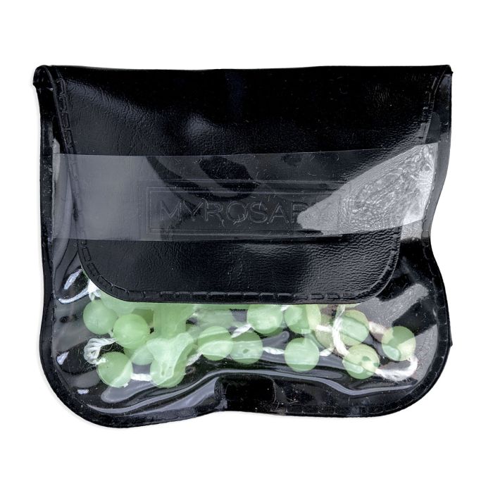 White Bead Corded Rosary in a Vinyl Pouch