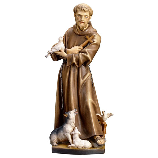 Saint Francis of Assisi with Animals Statue | Hand Carved Gifts | Multiple Sizes & Finishes