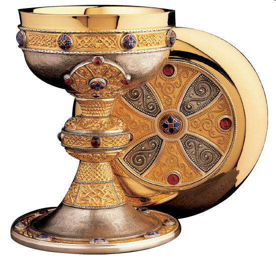 #2728 "The Ardagh" Chalice & Bowl Paten | 7 3/4", 20oz. | Multiple Finishes Available