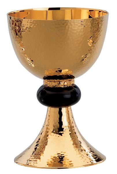 #2748 Hand Hammered Chalice | 7 1/4", 20oz. | 24K Gold Plated