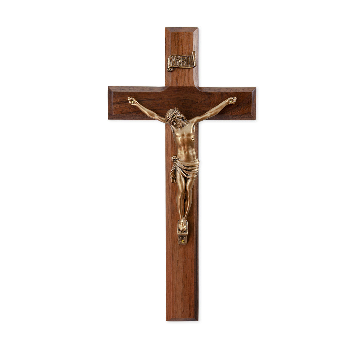 Walnut Cross with Museum Gold Tone Corpus