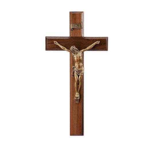 Walnut Cross with Museum Gold Tone Corpus
