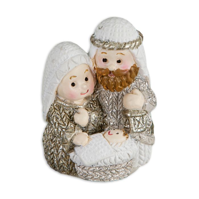 Holy Family with Glitter Accents Statuette