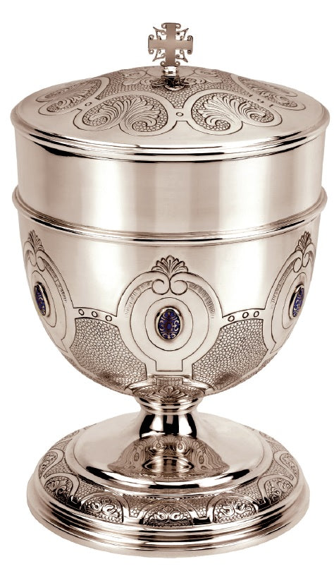 #2920-01 11 5/8" Covered Ciborium | Brass | Silver Plated