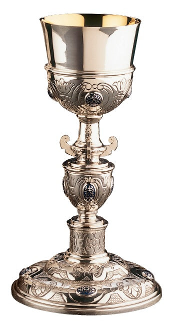 #2920 Renaissance Style Chalice & Scale Paten | 9 1/4", 10oz. | Sterling Silver | 24K Gold Lined