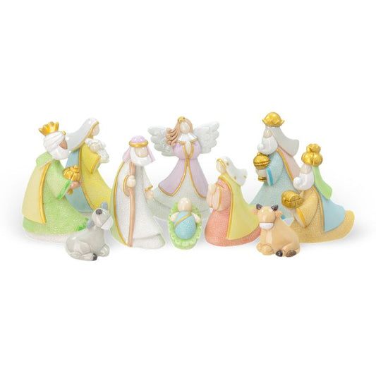 Frosted Pastel Nativity Set