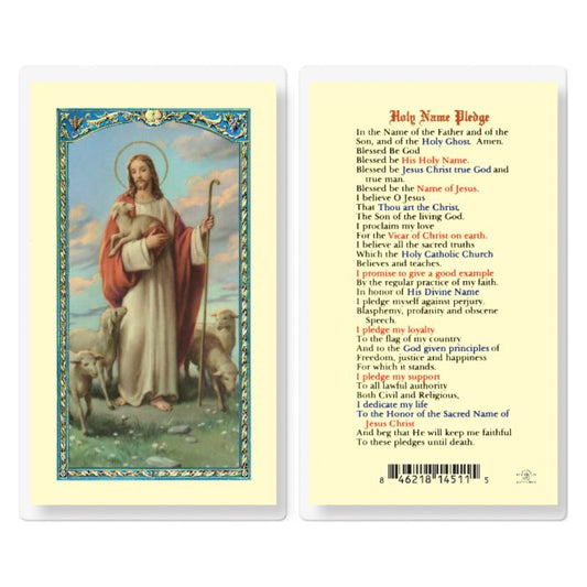 Holy Name Pledge with the Good Shepherd Holy Card