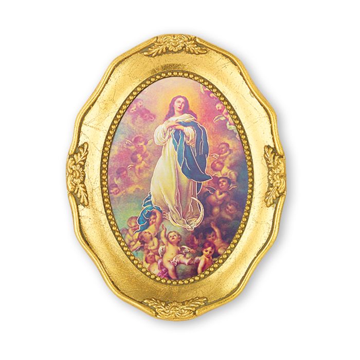 Gold Leaf Framed with an Immaculate Conception Print