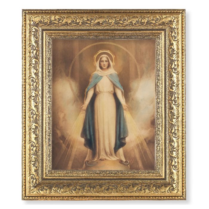 Ornate Gold Leaf Antique Frame with Chambers Miraculous Mary Print