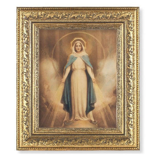 Ornate Gold Leaf Antique Frame with Chambers Miraculous Mary Print