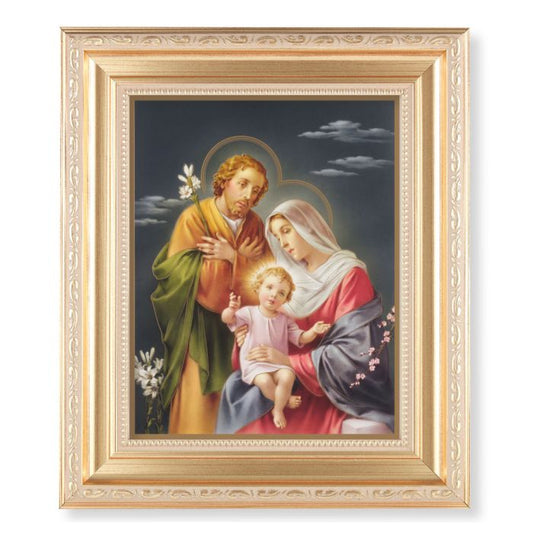 Satin Gold Frame with Holy Family Print