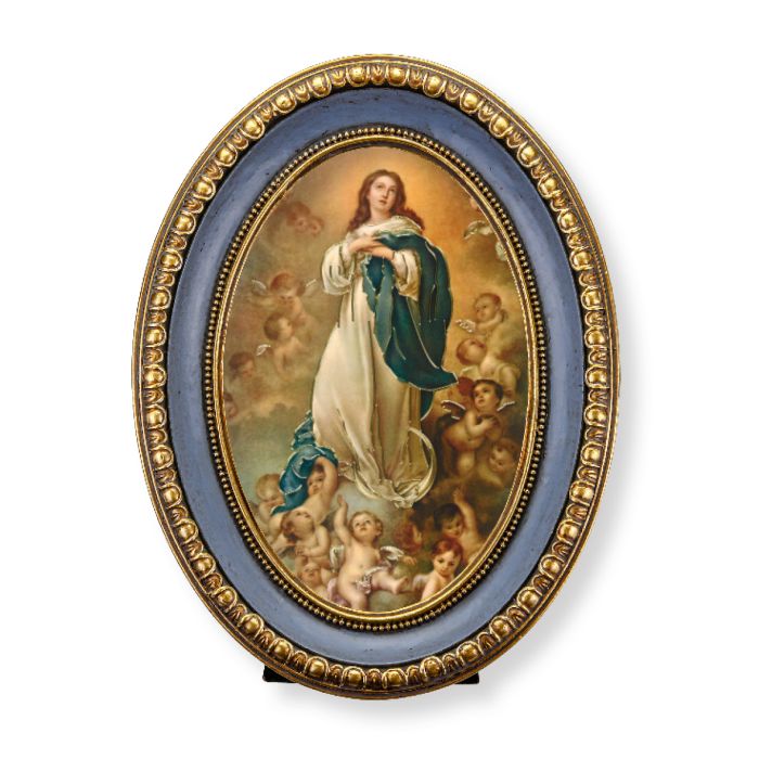 Oval Gold-Leaf Frame with a Immaculate Conception Print