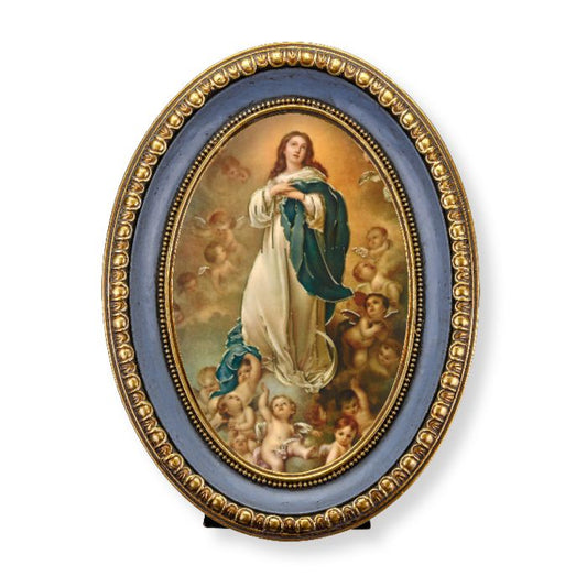 Oval Gold-Leaf Frame with a Immaculate Conception Print
