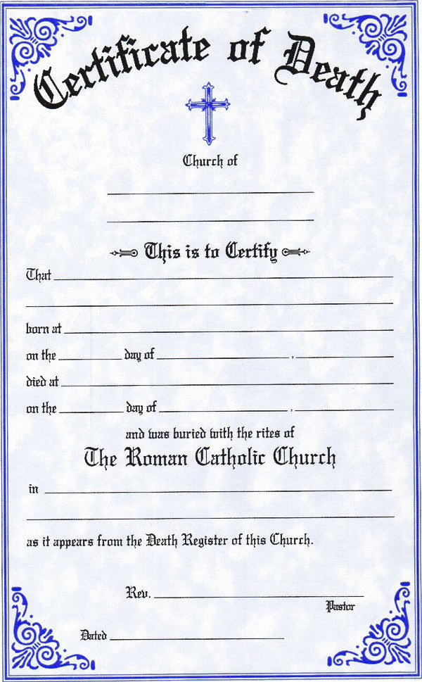 Death Certificates | Pad of 50