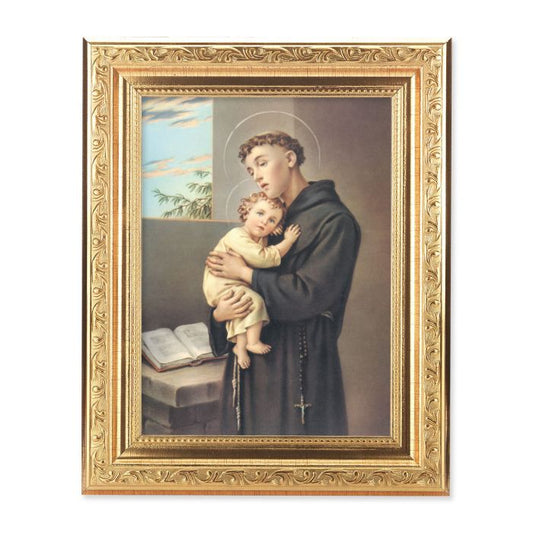 Gold Ornate Frame with Saint Anthony Print