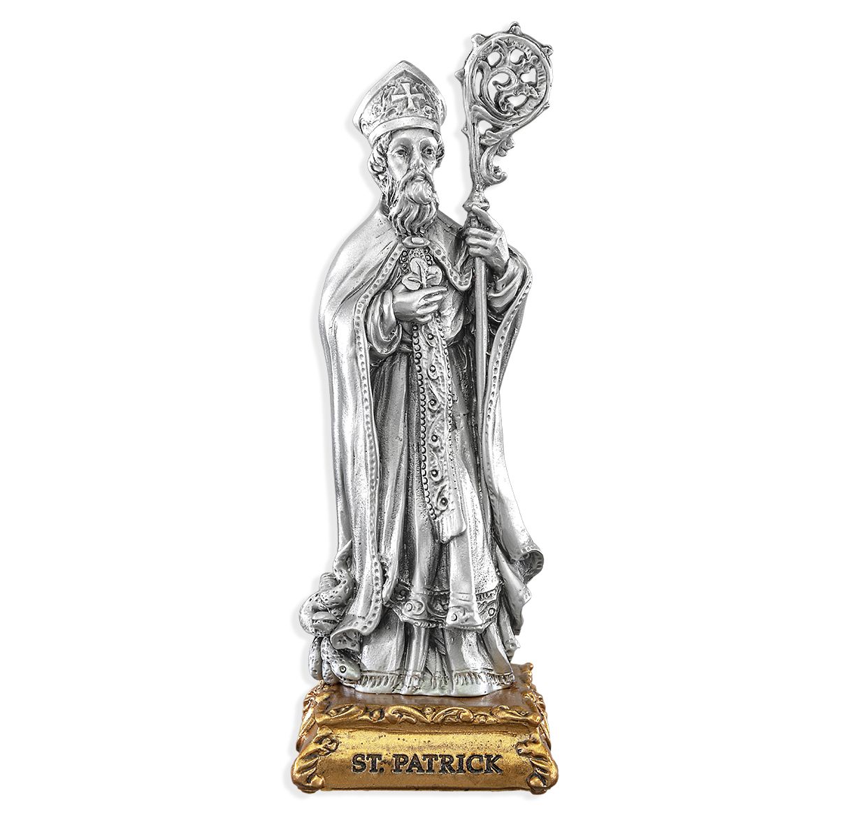 Pewter Saint Patrick Statue