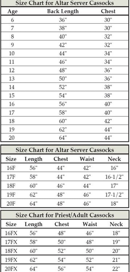 #600 Altar Server Cassock