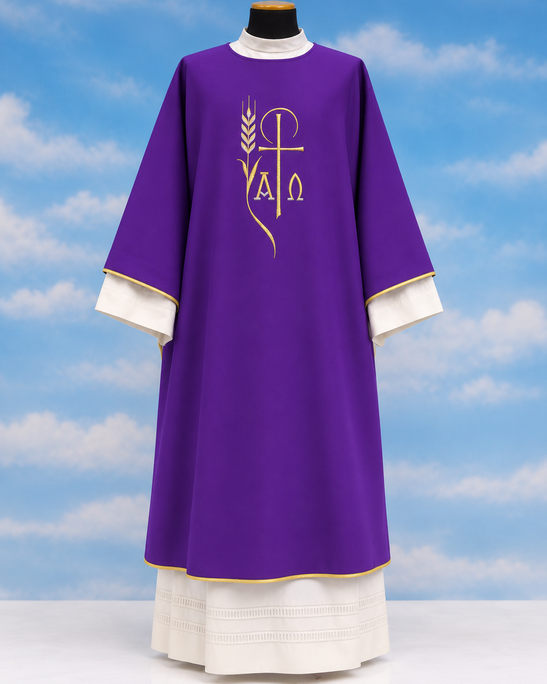 #361 Embroidered Alpha Omega Dalmatic | 100% Polyester | All Colors