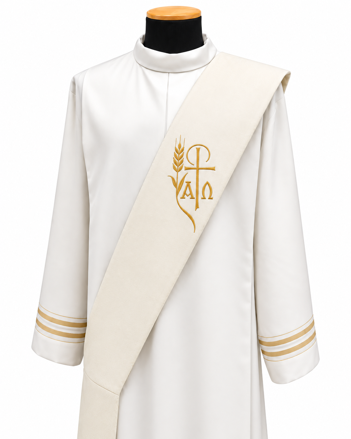#361 Embroidered Alpha Omega Deacon Stole | 100% Polyester | All Colors