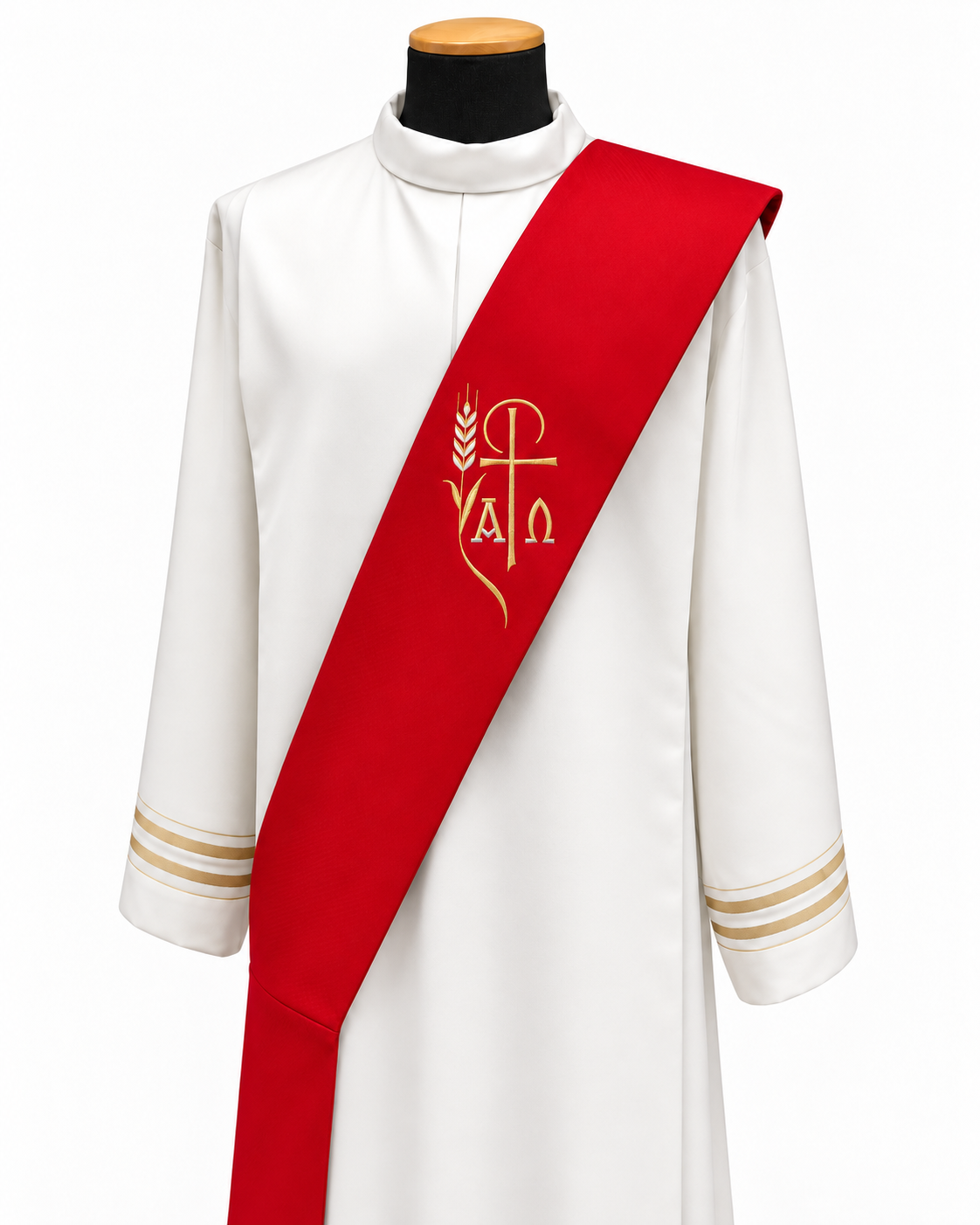 #361 Embroidered Alpha Omega Deacon Stole | 100% Polyester | All Colors