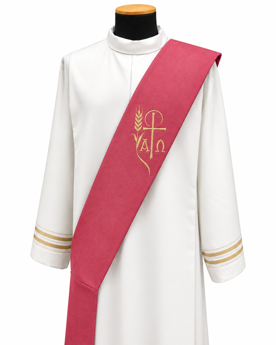 #361 Embroidered Alpha Omega Deacon Stole | 100% Polyester | All Colors