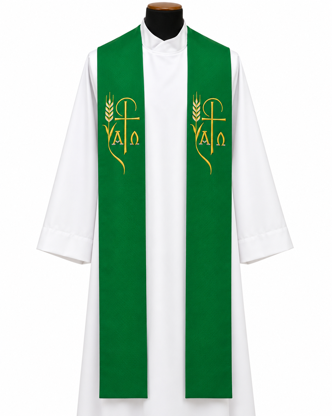 #361 Embroidered Alpha Omega Overlay Stole | 100% Polyester | All Colors