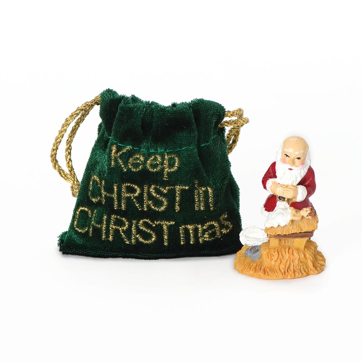 Pocket Santa in Velvet Pouch