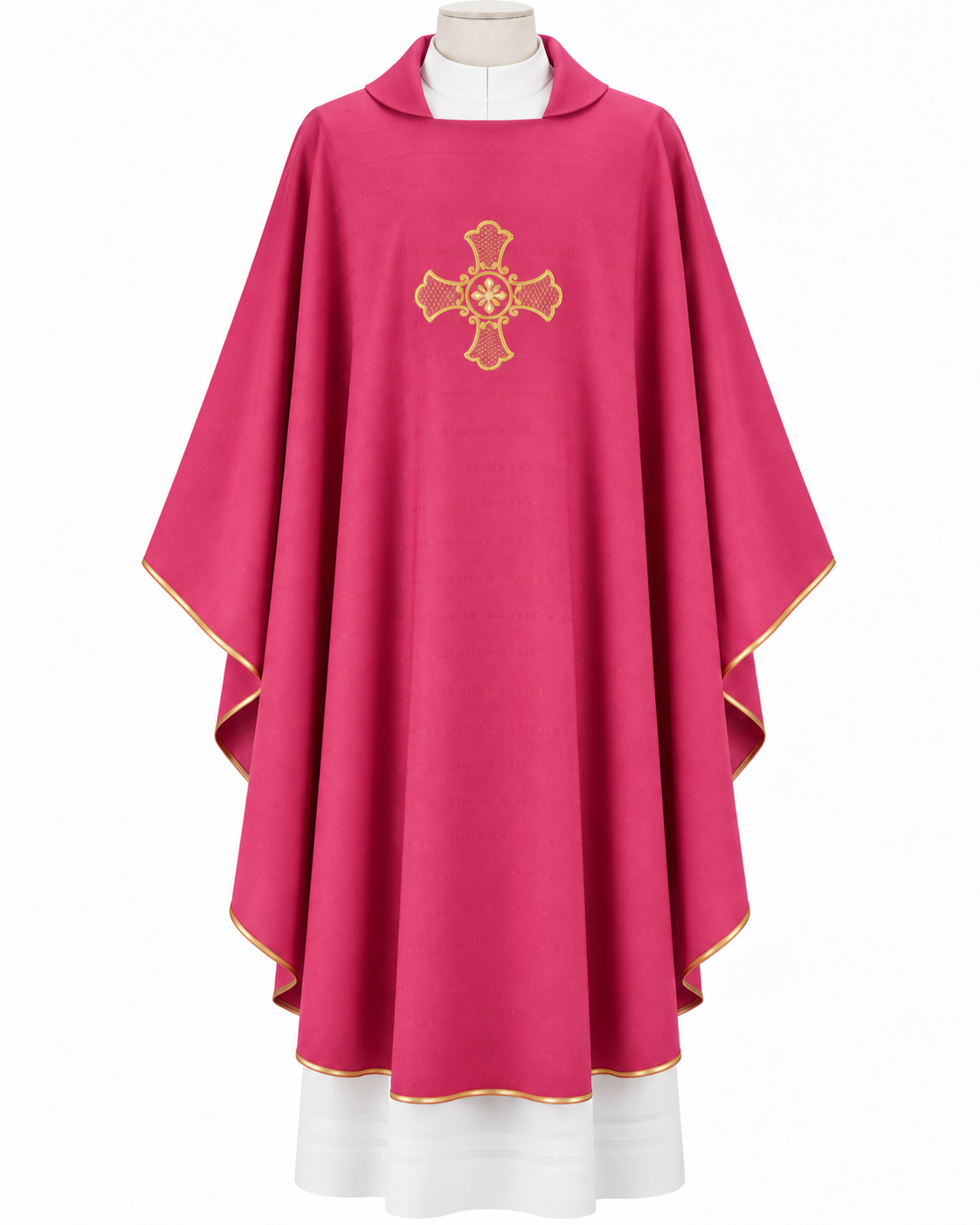 #369 Embroidered Cross Motif Chasuble | Poly/Viscose | All Colors