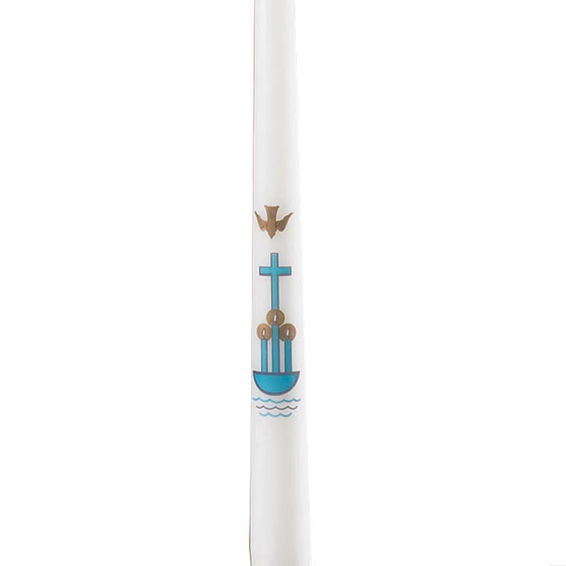 Cross and Dove Baptismal Candle | Box/24