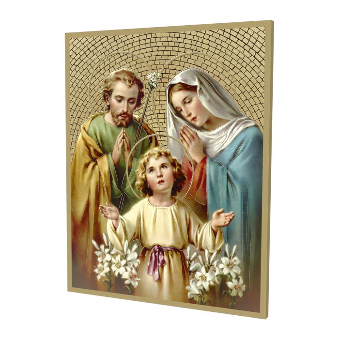 8" x 10" Gold Foil Mosaic Plaque of The Holy Family