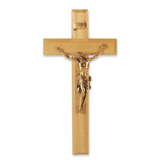 Oak Cross with a Museum Gold Finish Corpus