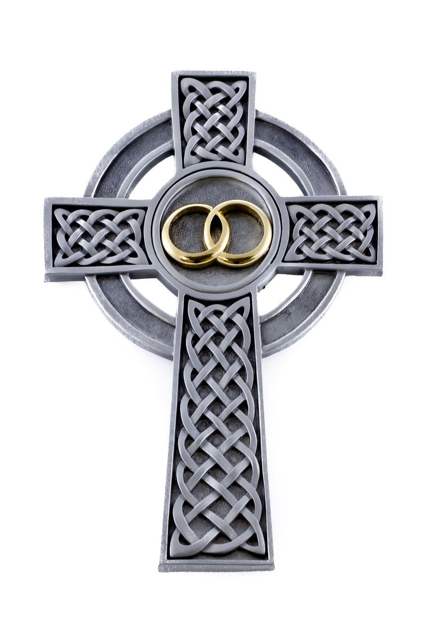 8" Fine Pewter Knotted Celtic Wedding/Anniversary Cross