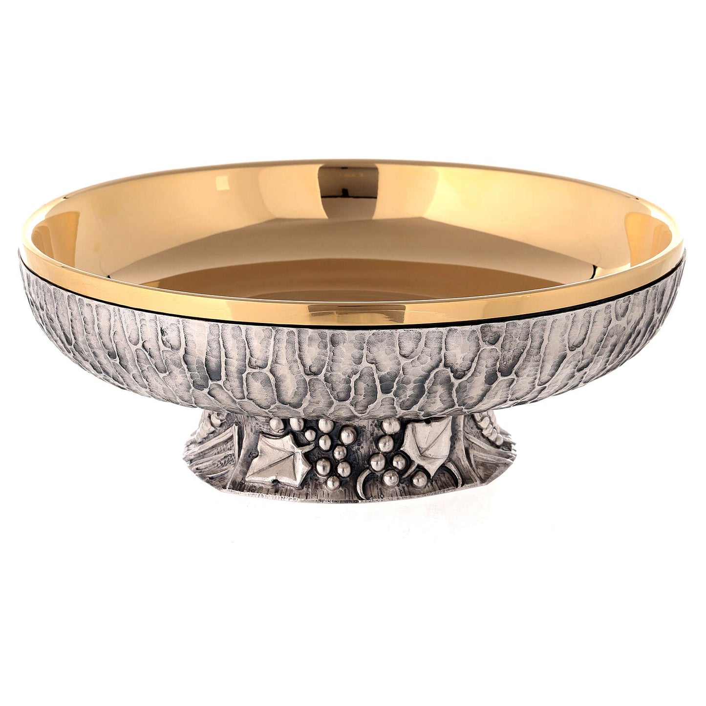 #4008 Grape & Wheat Open Ciborium | 550 Host Capacity | Oxidized Silver Plate