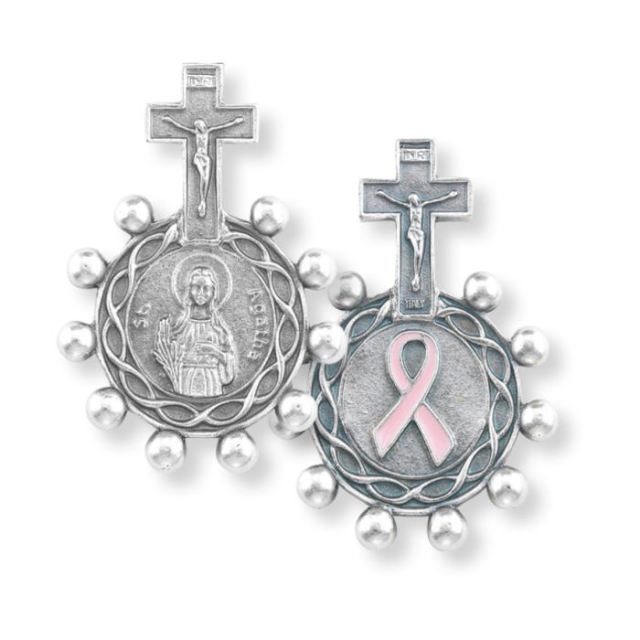 Saint Agatha for Breast Cancer Rosary Ring
