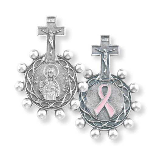Saint Agatha for Breast Cancer Rosary Ring