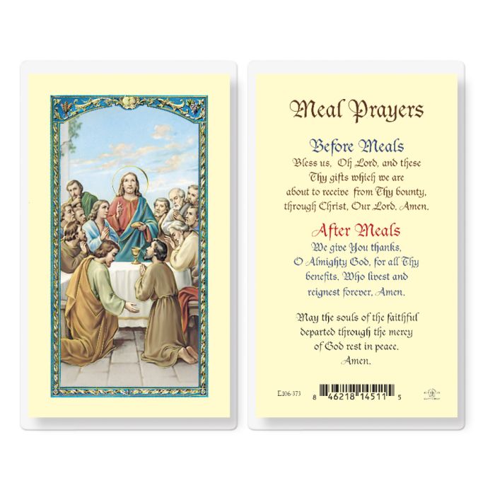 Meal Prayers The Last Supper Holy Card
