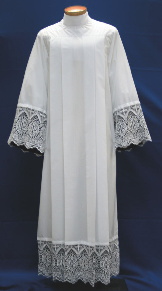 #4217 IHS Lace Insertion Alb with Lining | Poly/Cotton