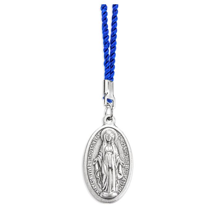 Miraculous Medal on a Blue Cord