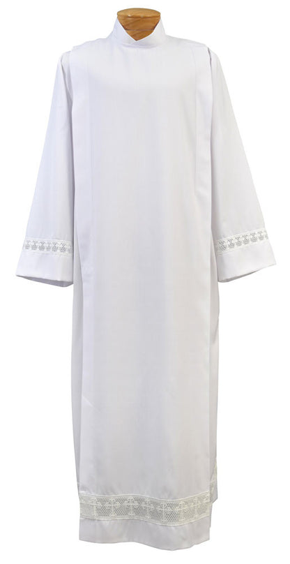 Embroidered Lace w/ Latin Crosses Alb | Tropical Blend Lightweight Poly/Wool
