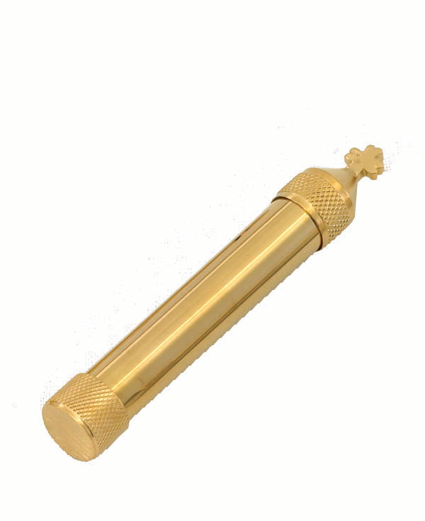 4 1/8" Holy Water Sprinkler | 24K Gold Plated | With Vinyl Burse/Box