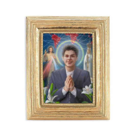 Saint Carlo Acutis Print in Gold Frame