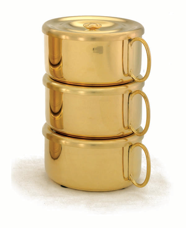 7 7/8" Stacking Ciboria Set | 24K Gold Plated | High Polish