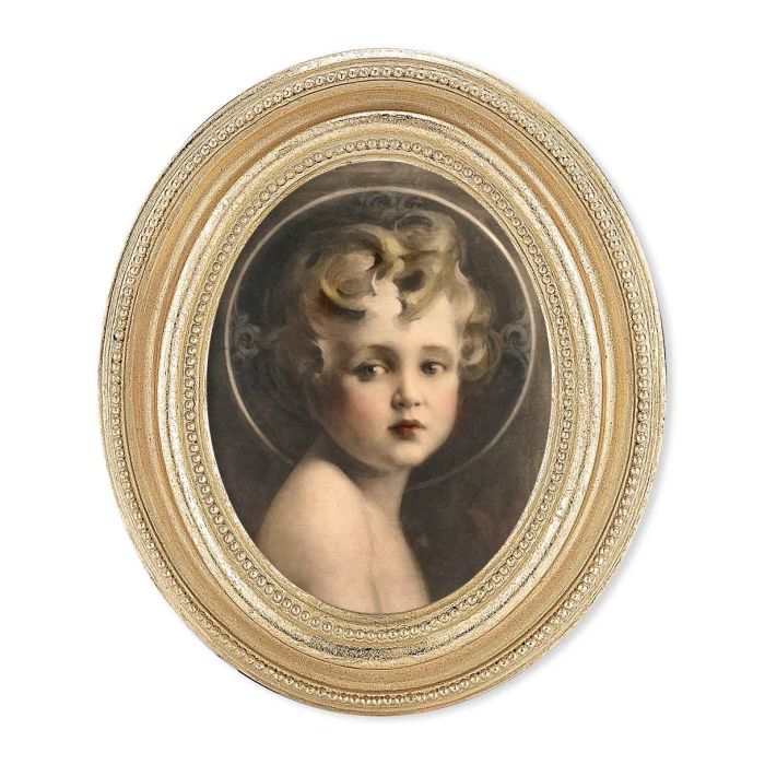 Gold Oval Frame with a Light of the World Print