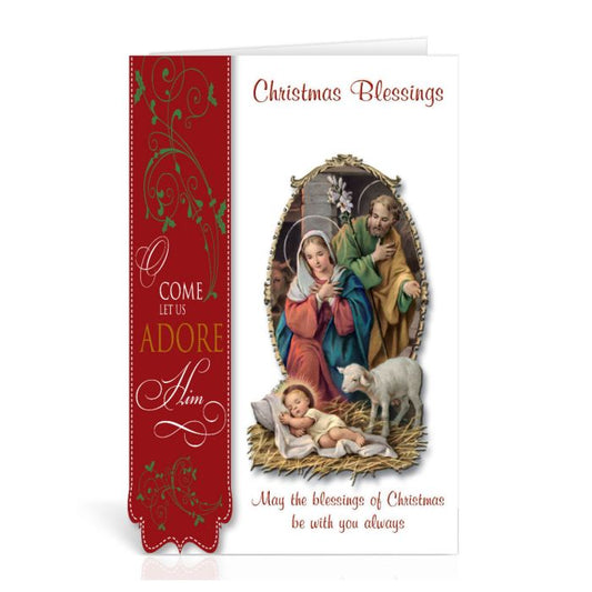 Nativity with a Lamb Christmas Greeting Cards Boxed