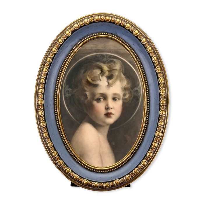 Oval Gold-Leaf Frame with a Chambers: Light of the World Print