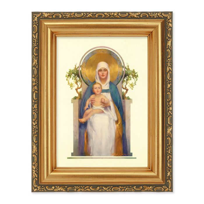CHAMBERS: Queen of Heaven Print in Antique Gold Frame