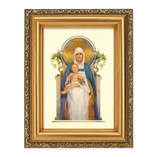 CHAMBERS: Queen of Heaven Print in Antique Gold Frame