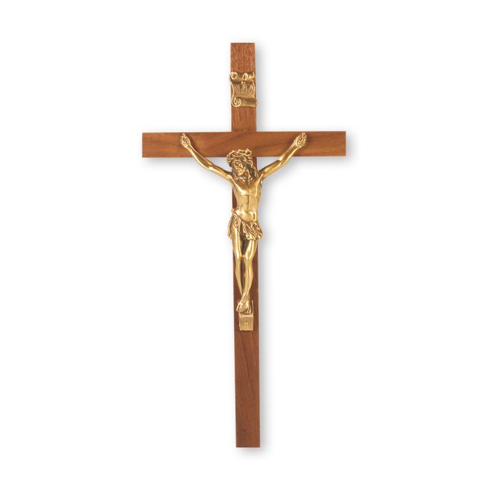 Walnut Cross with Museum Gold Tone Corpus