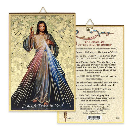 Gold Foil Our Lady of Fatima Mosaic Plaque